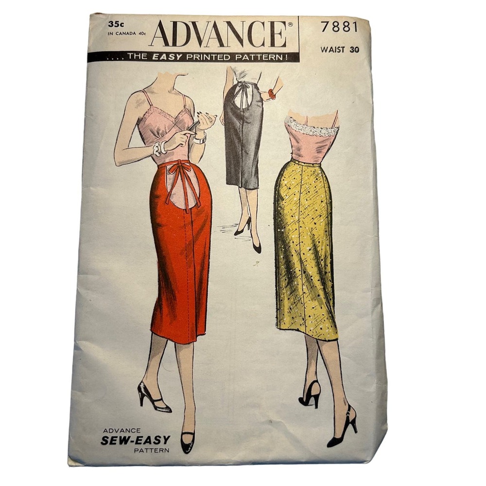 Advance Vintage‎ 1940's Maternity Pattern #7881 Skirt Waist 30